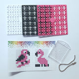 Pixelhobby Mosaic Flamingo Keyring Kit Keyring Including Chain Craft Kit
