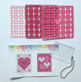 Pixelhobby Mosaic Hearts Keyring Kit Keyring Including Chain Craft Kit
