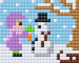 Snowman Pixelhobby Mosaic Craft XL Pixel Craft 5mm Art Kits Complete with Frame