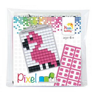 Pixelhobby Mosaic Flamingo Keyring Kit Keyring Including Chain Craft Kit