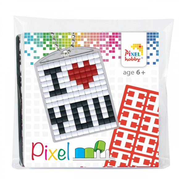 Pixelhobby Mosaic I ♥ You Keyring Including Chain Craft Kit
