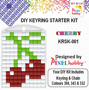Pixelhobby Mosaic Hang-Up Cherry Keyring Kit Keyring Including Chain Craft Kit