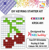 Pixelhobby Mosaic Hang-Up Cherry Keyring Kit Keyring Including Chain Craft Kit