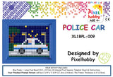 Police Car Pixelhobby Mosaic Craft XL Pixel Craft 5mm Art Kits Complete with Frame