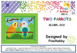 Two Parrots Pixelhobby Mosaic Craft XL Pixel Craft 5mm Art Kits Complete with Frame