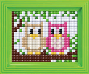 Owls Pixelhobby Mosaic Craft XL Pixel Craft 5mm Art Kits Complete with Frame